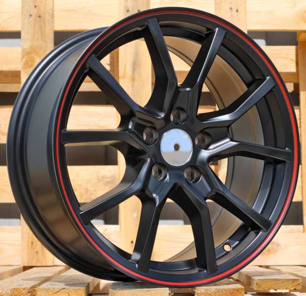 <font face='Tahoma'>vieglmetāla diski</font> JIL Wheels B5253BlackHalfMatt+RedLip(BLHMRL)RACIN(L6)